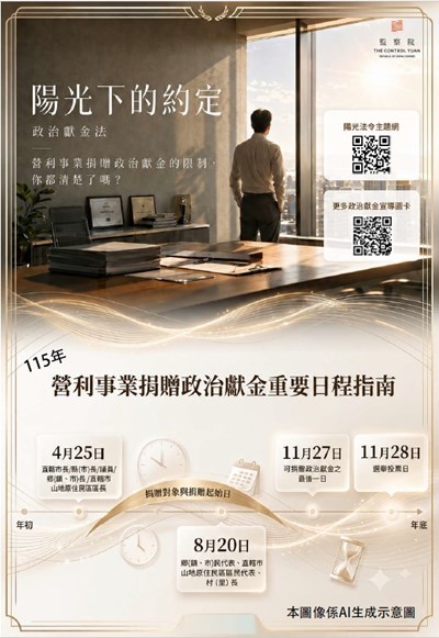 115年捐贈政治獻金重要日程指南